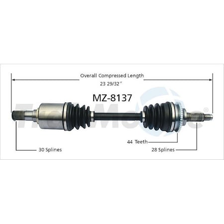 Surtrack Axle Cv Axle Shaft, Mz-8137 MZ-8137